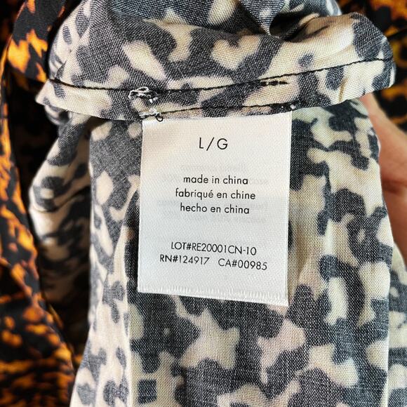 NWT We Wore What Women's Blanca Wrap Dress Long Sleeve Tortoise Shell Size Large - Picture 9 of 11